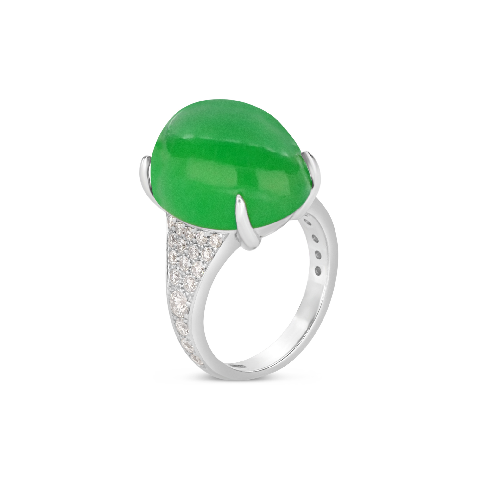 Anello Cuore di Anemone Verde