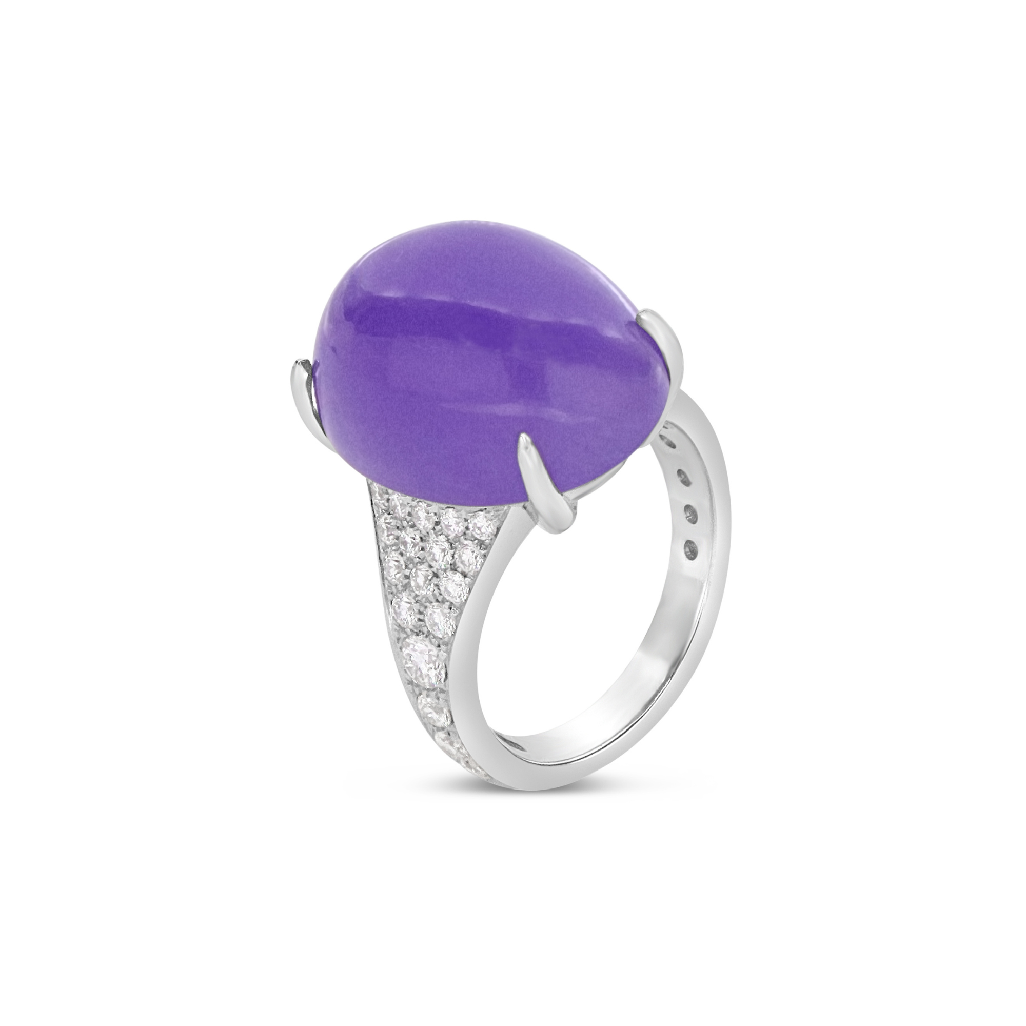 Anello Cuore di Anemone Viola