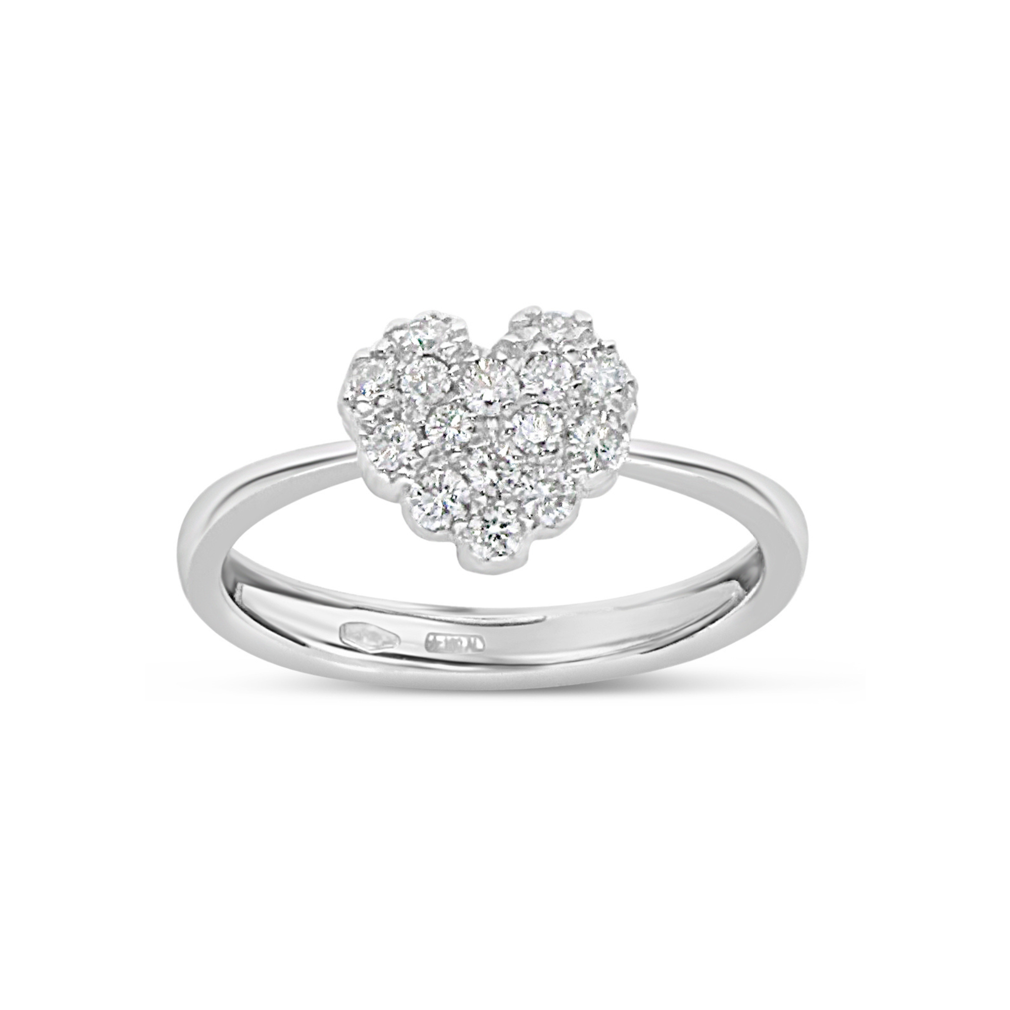 White Heart Ring